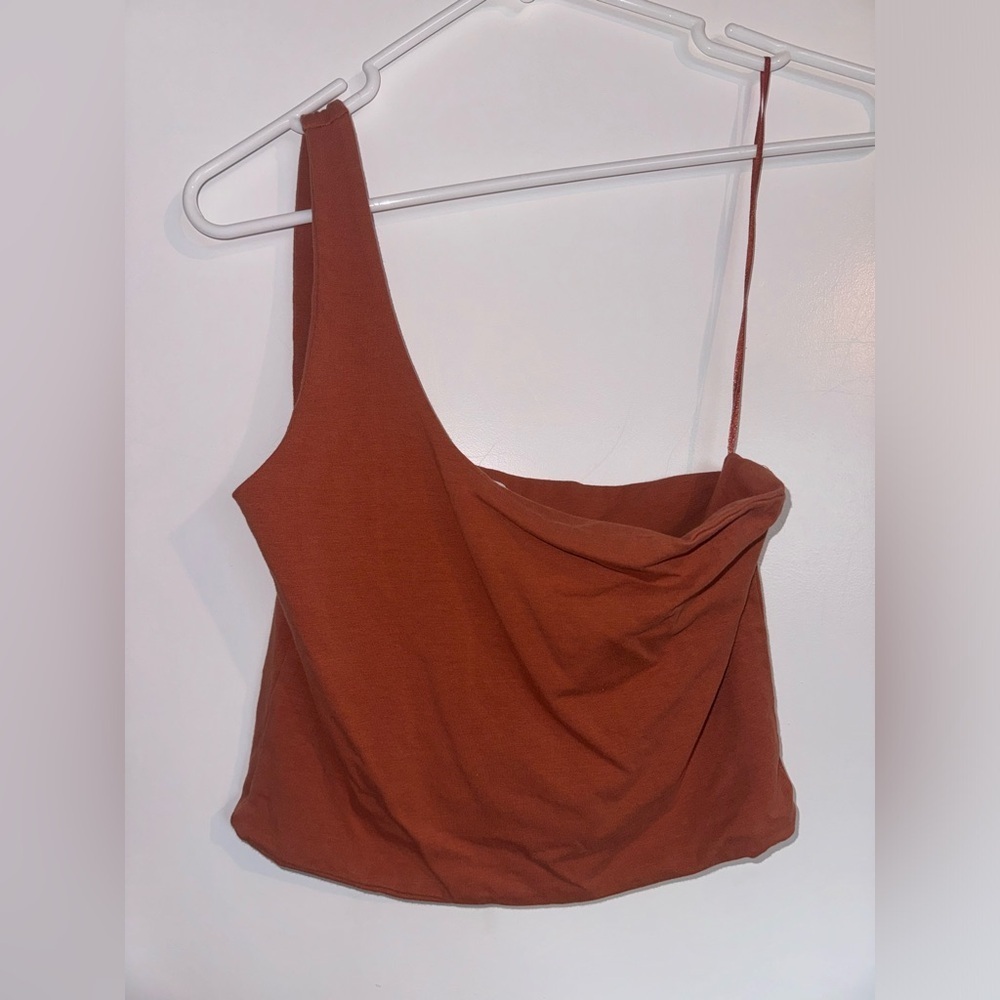 Cotton On Burnt Orange One Shoulder Crop Top 🧡🤎 Large
